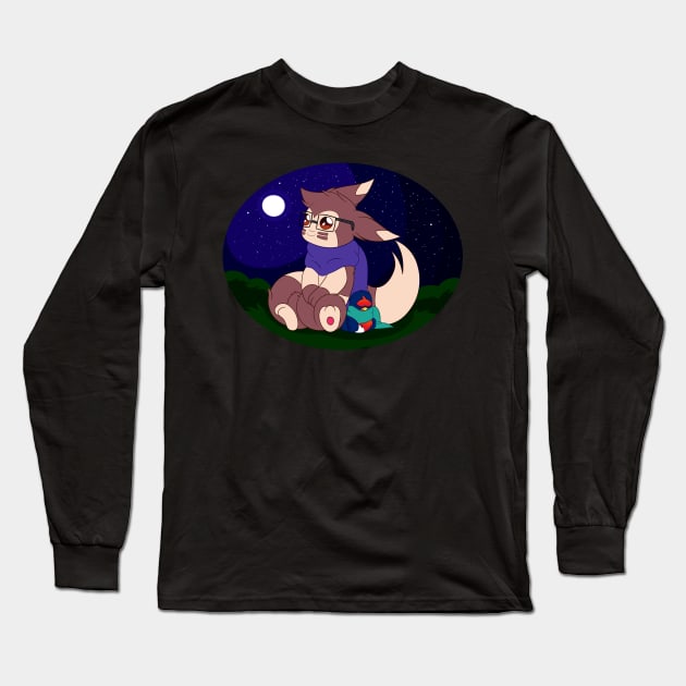 SN: Starry night - Ferret and Bird Long Sleeve T-Shirt by MoonRayCZ